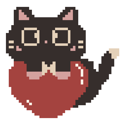 A little cat holding a heart